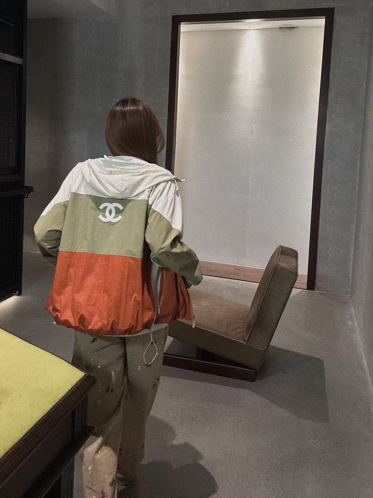 CHANE1 カラーブロック フードジャケット【50％割引+送料無料】