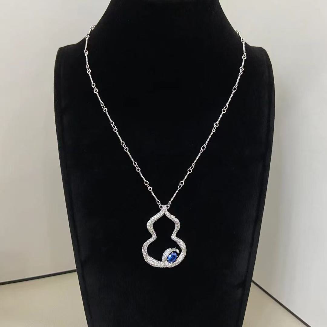 Qeel1n フルダイヤモンド 中空ひょうたんネックレス【50％割引+送料無料】