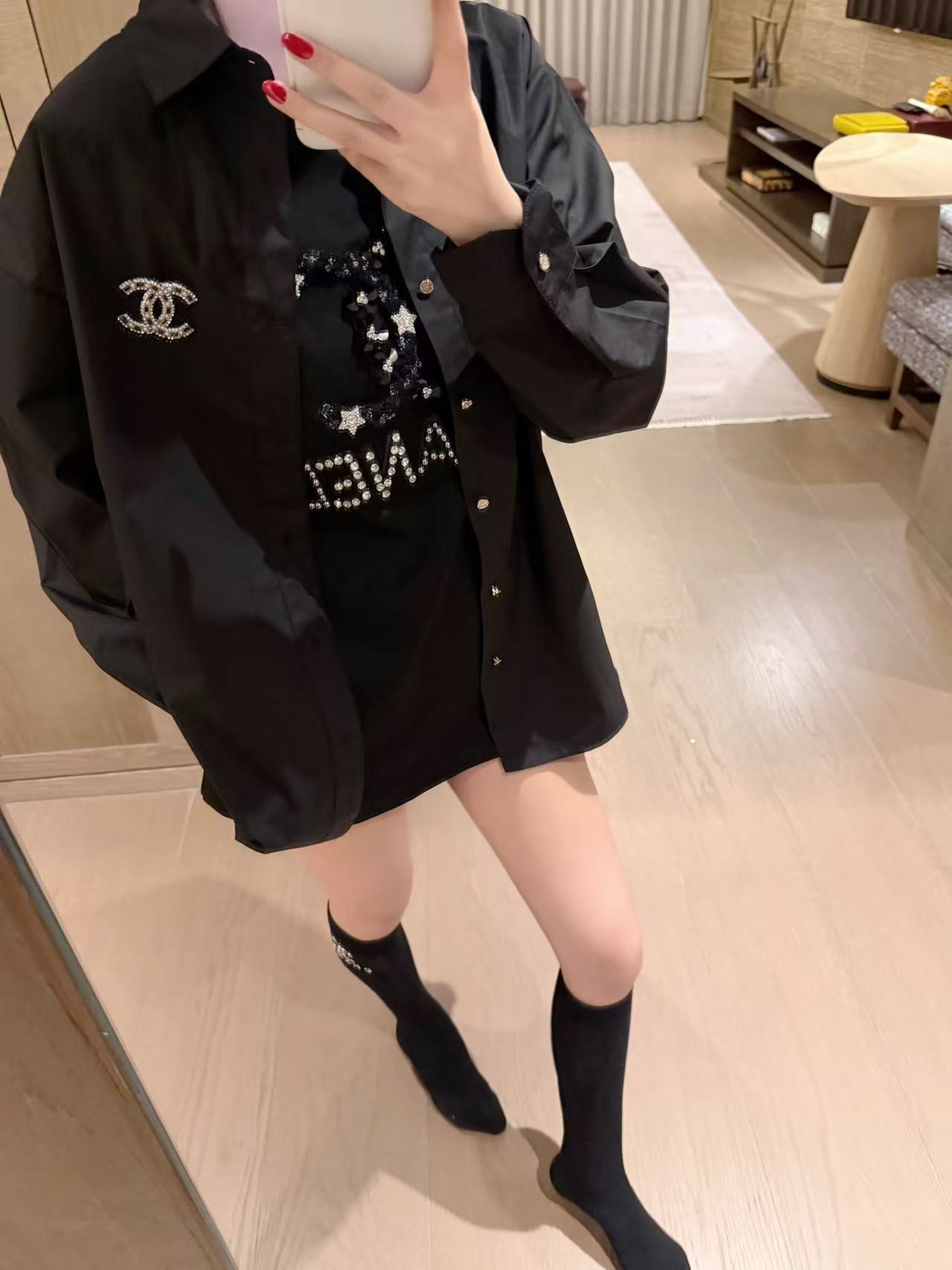 CHANE1 ソックス + Tシャツ + シャツ 3点セット【50％割引+送料無料】