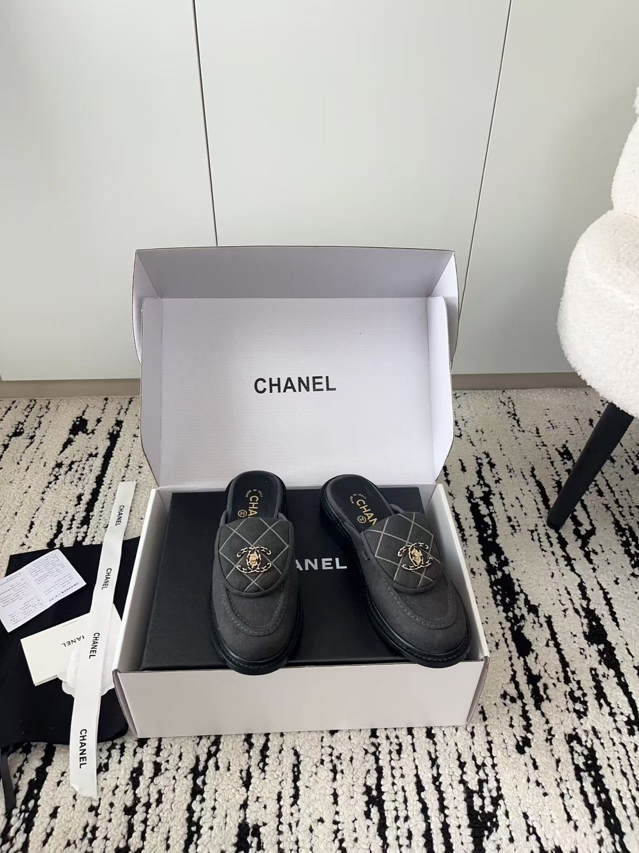 CHANE1 高品質ダブルCフラットスリッパ【50％割引+送料無料】