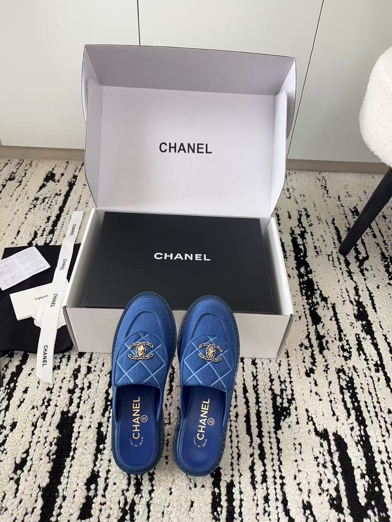 CHANE1 高品質ダブルCフラットスリッパ【50％割引+送料無料】