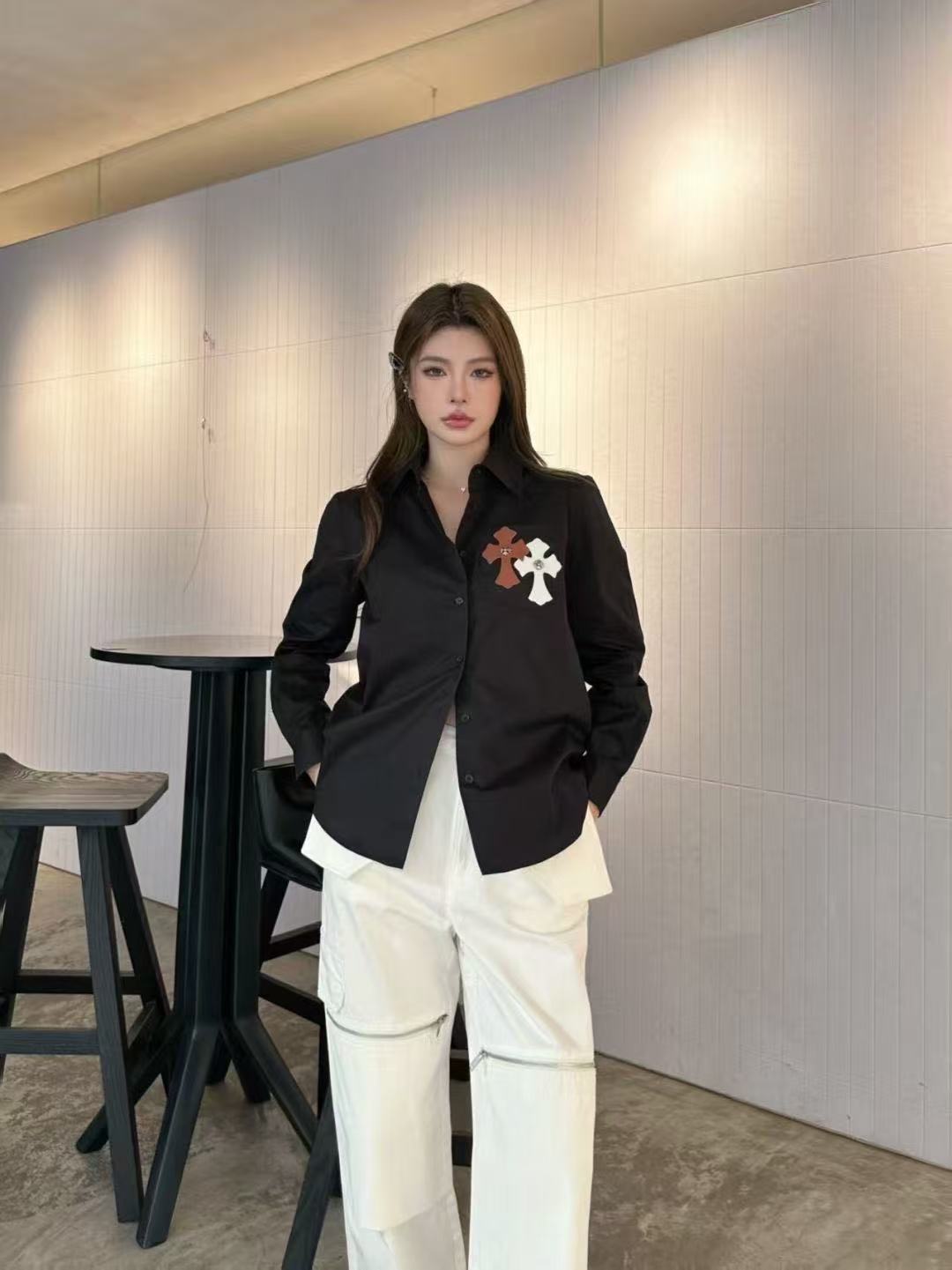 Chr0me Hearts 刺繍入りルーズフィットシャツ【50％割引+送料無料】