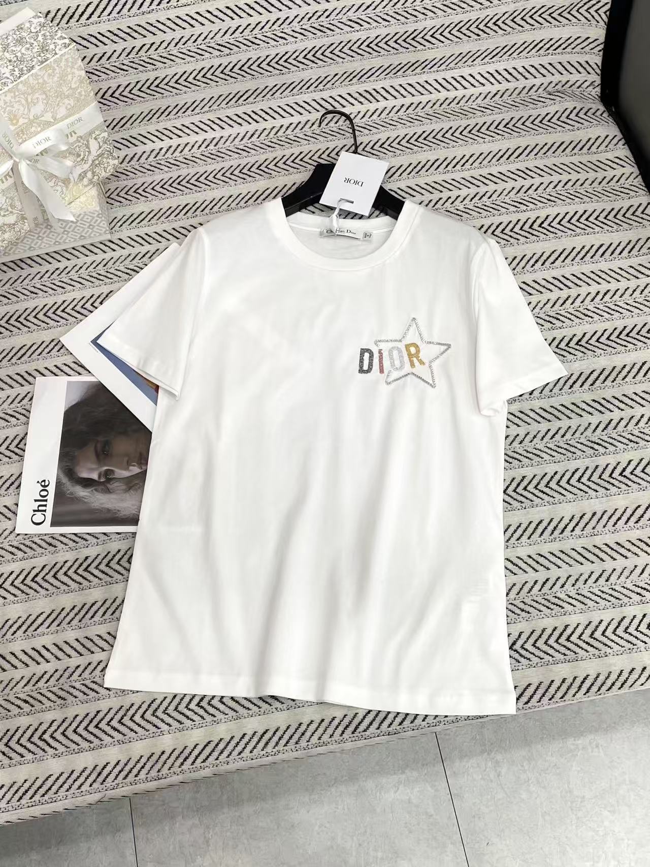DIOR 刺繍ロゴTシャツ【50％割引+送料無料】