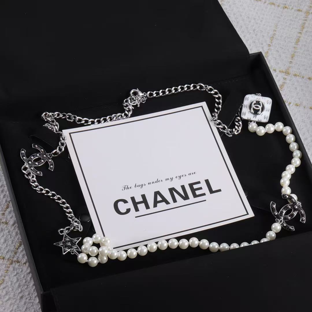 CHANE1 ダブルCパールセーターネックレス【50％割引+送料無料】