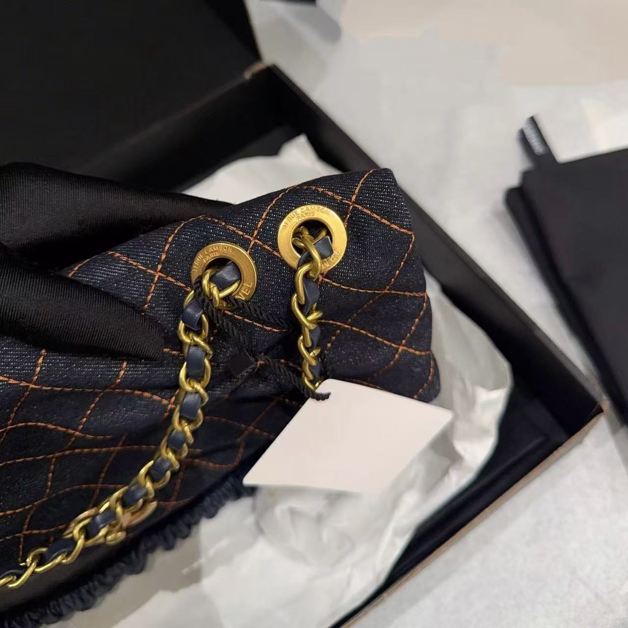 CHANE1 デニムフラップチェーンショルダーバッグ【50％割引+送料無料】