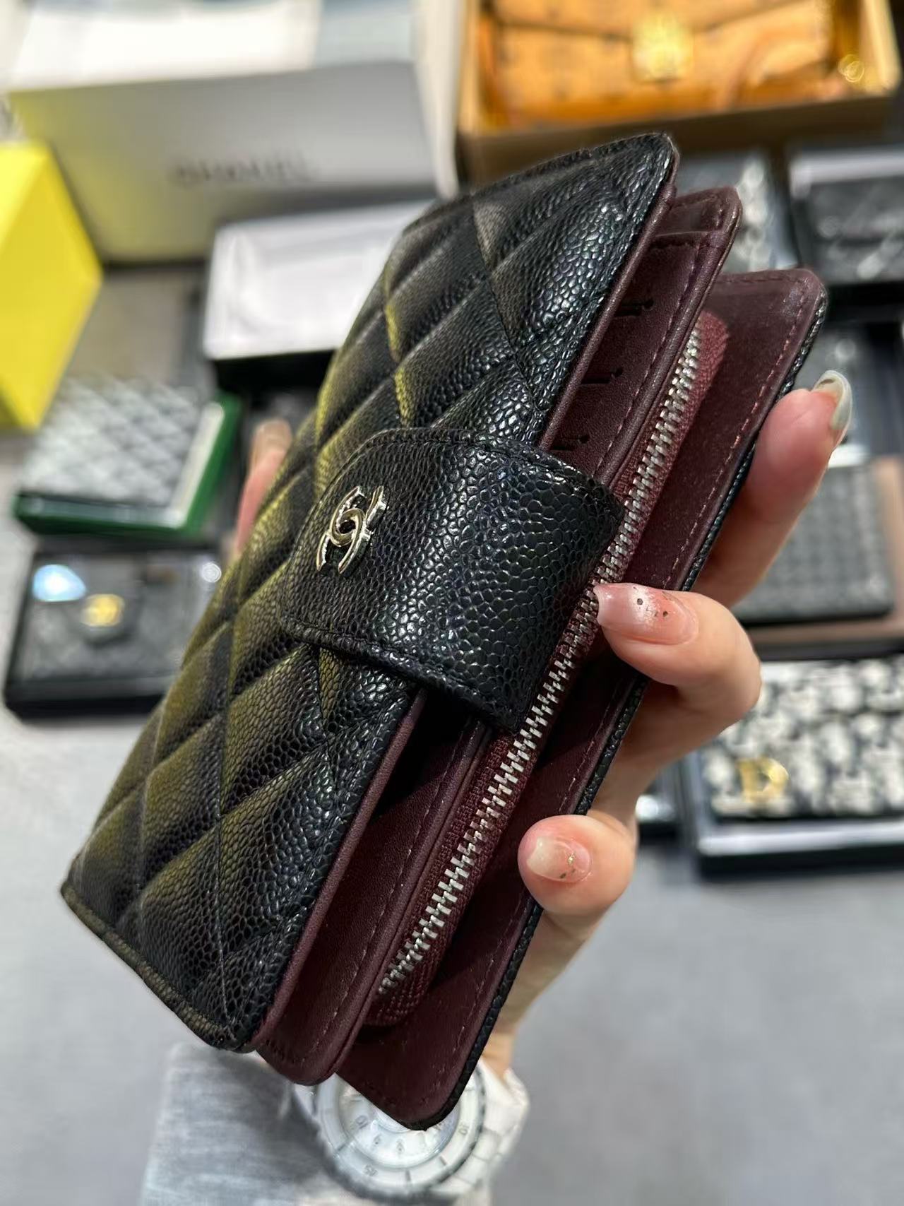 CHANE1 キャビアスキンウォレット【50％割引+送料無料】