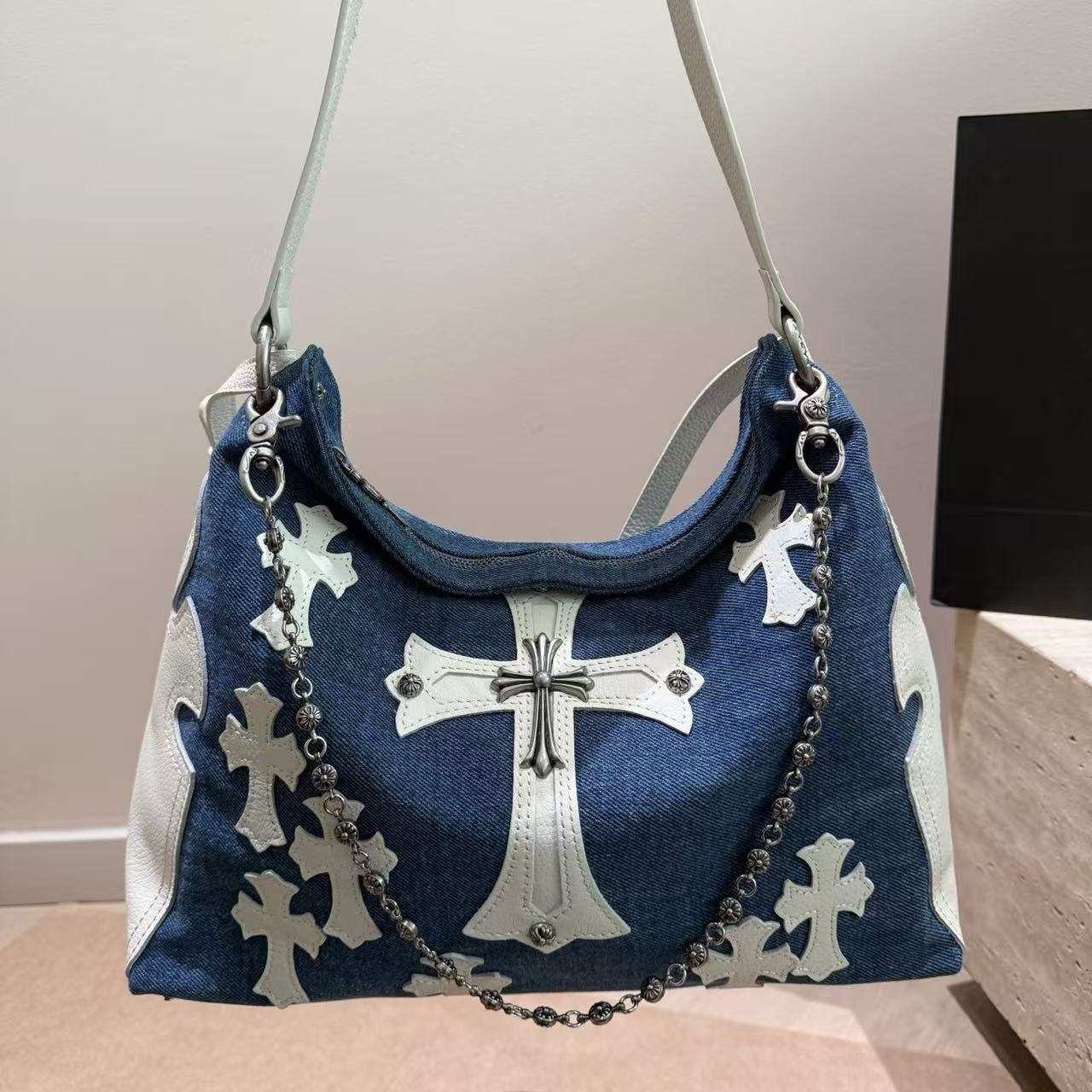 Chr0me Heartsレザーチェーンショルダーバッグ【50％割引+送料無料】