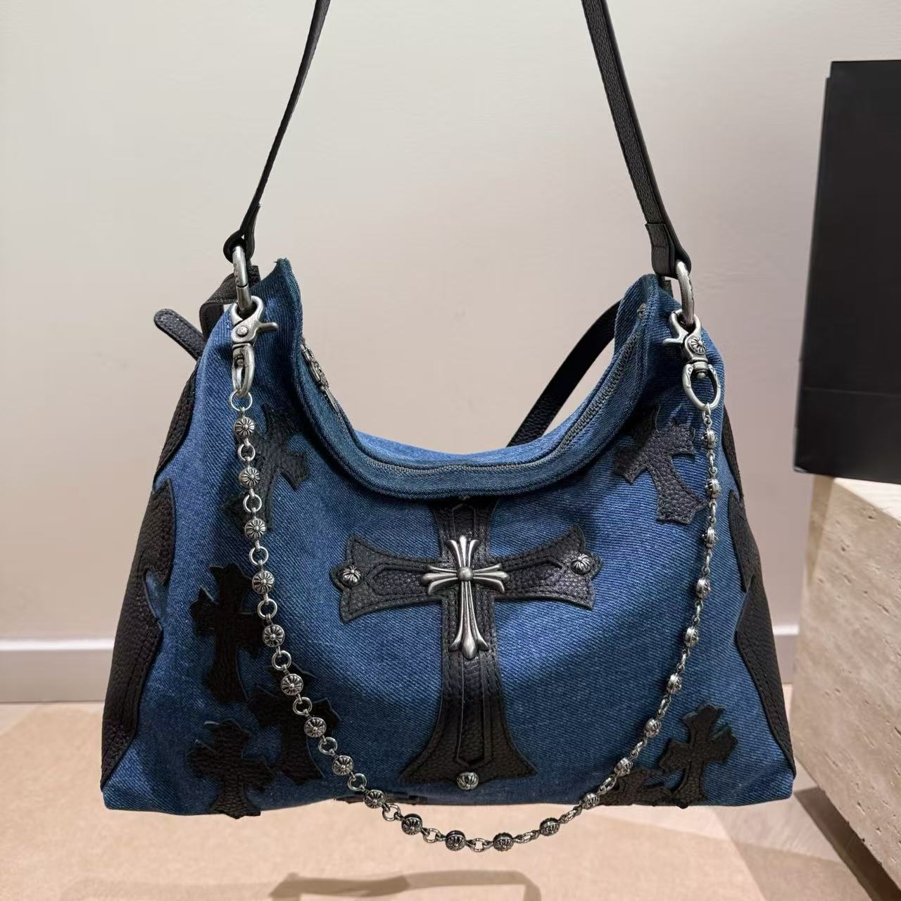 Chr0me Heartsレザーチェーンショルダーバッグ【50％割引+送料無料】