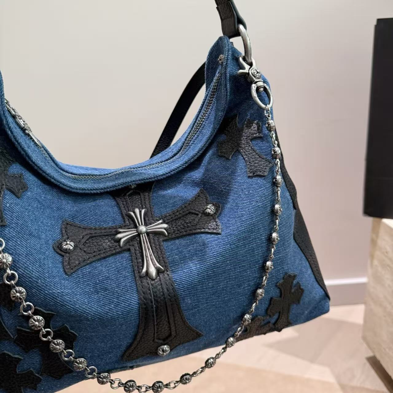 Chr0me Heartsレザーチェーンショルダーバッグ【50％割引+送料無料】