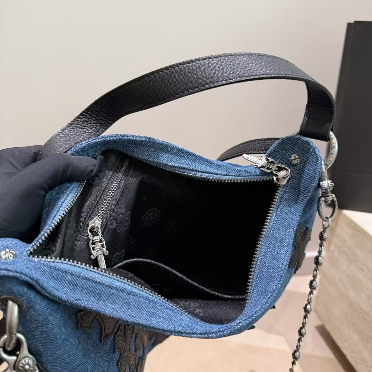 Chr0me Heartsレザーチェーンショルダーバッグ【50％割引+送料無料】