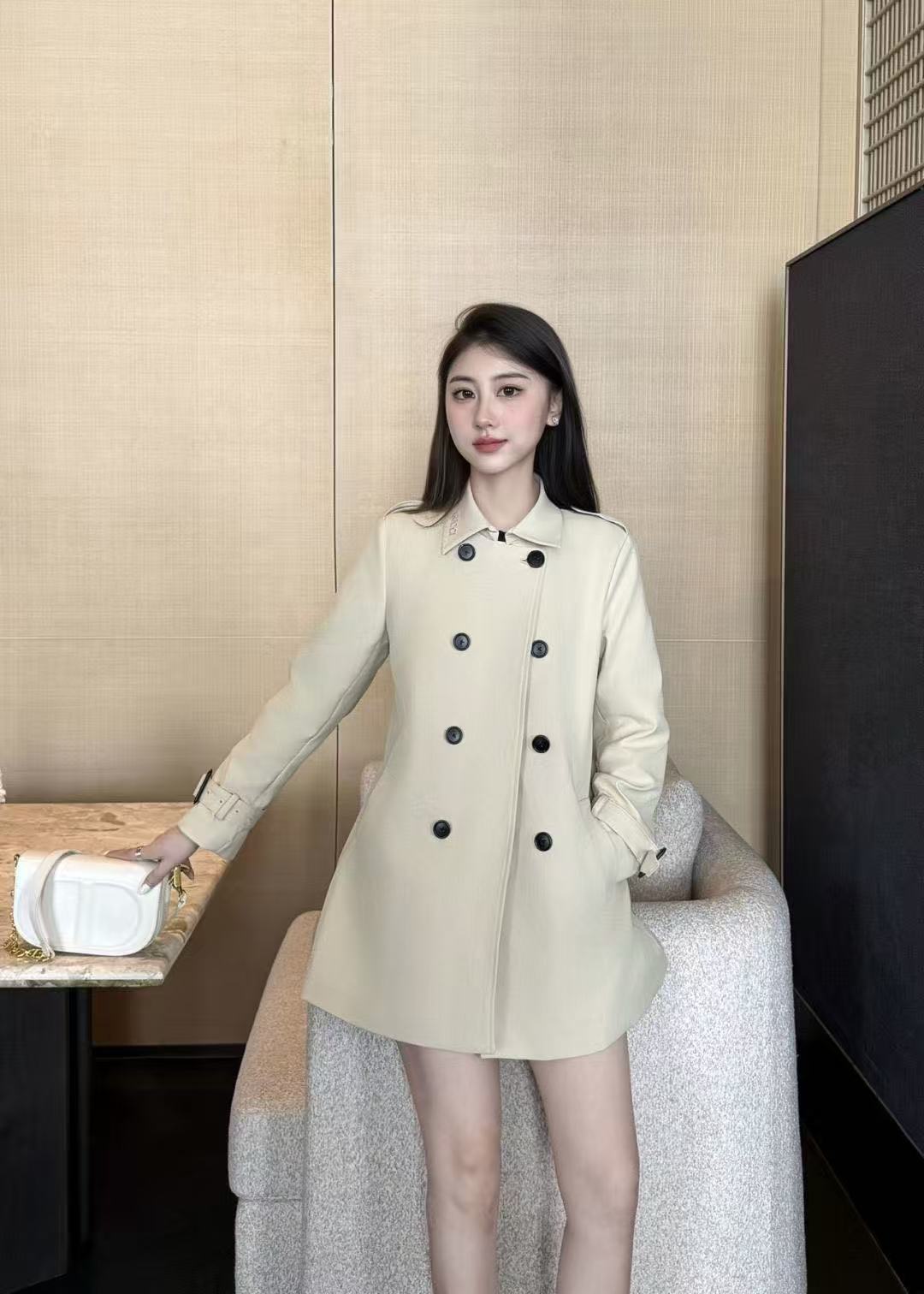 GUCC1 ダブルブレストトレンチコート【50％割引+送料無料】