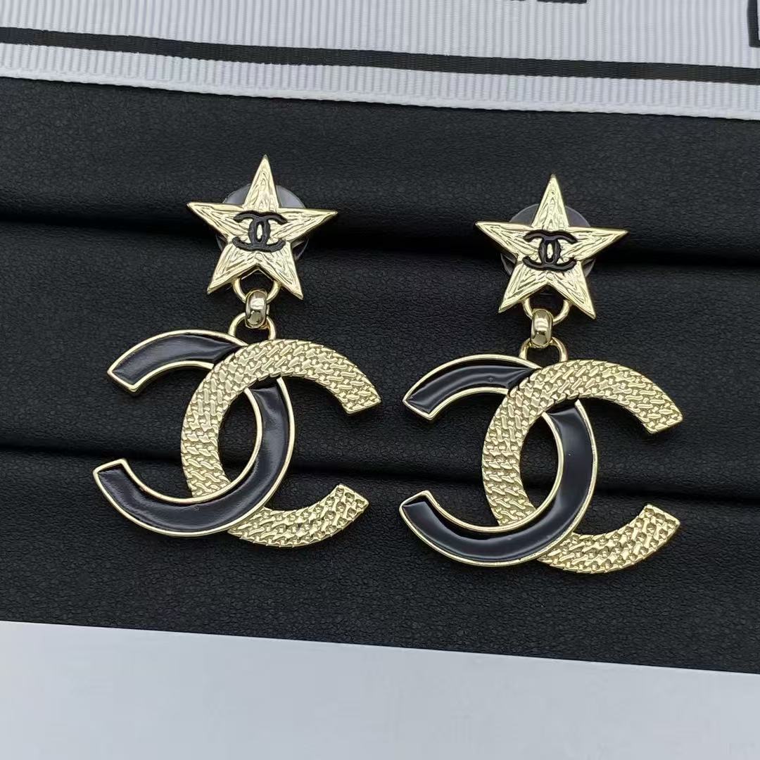 CHANE1 五芒星ダブルCピアス【50％割引+送料無料】