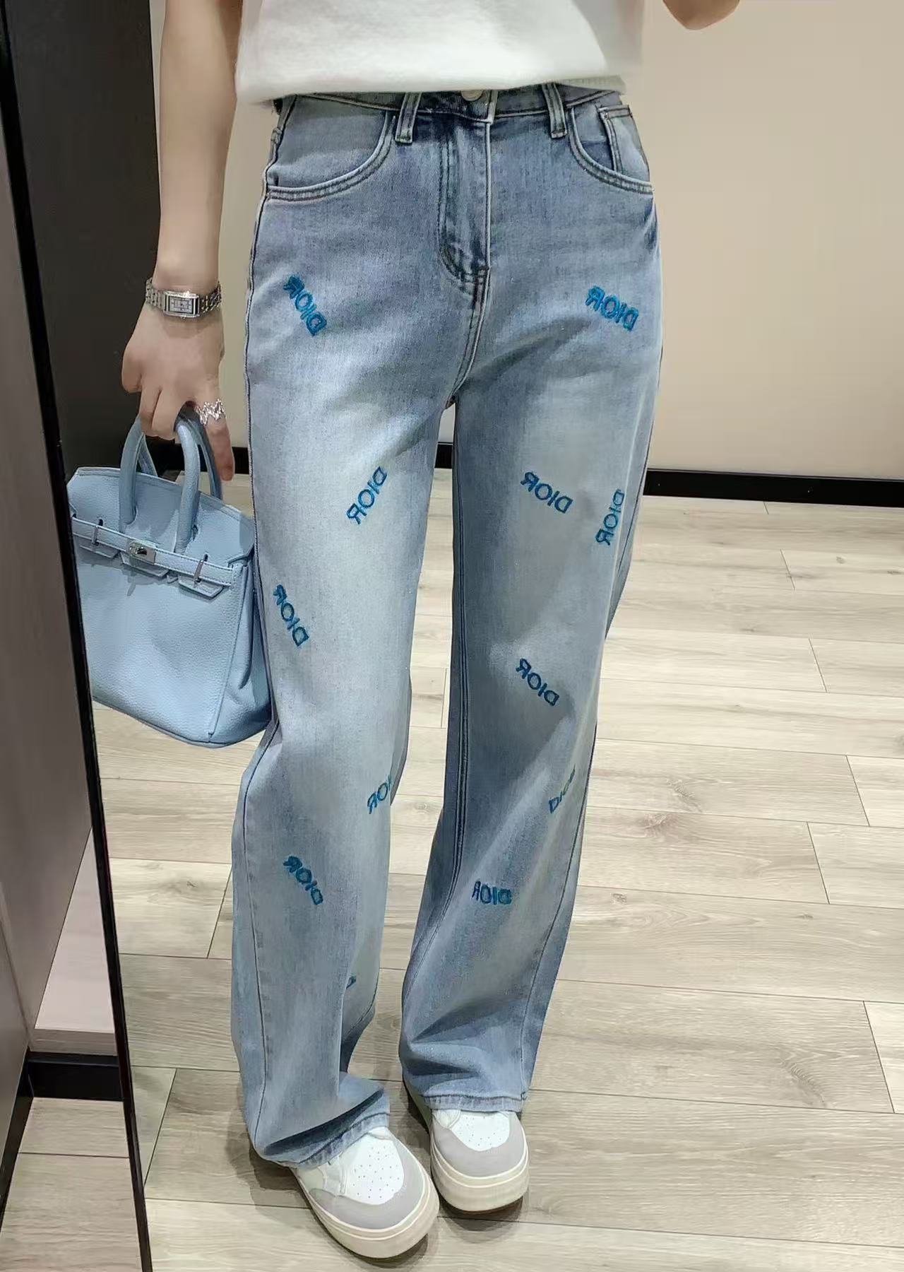 DI0R刺繍入りレタージーンズ【50％割引+送料無料】