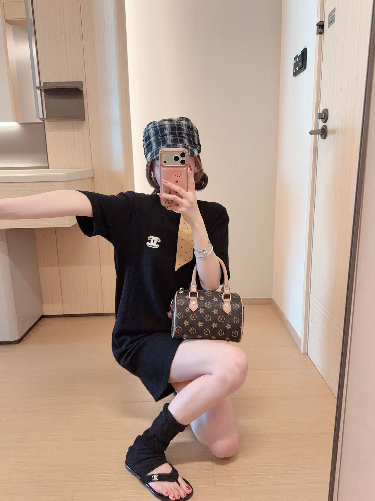 CHANE1 ダブルC ロングTシャツ【50％割引+送料無料】