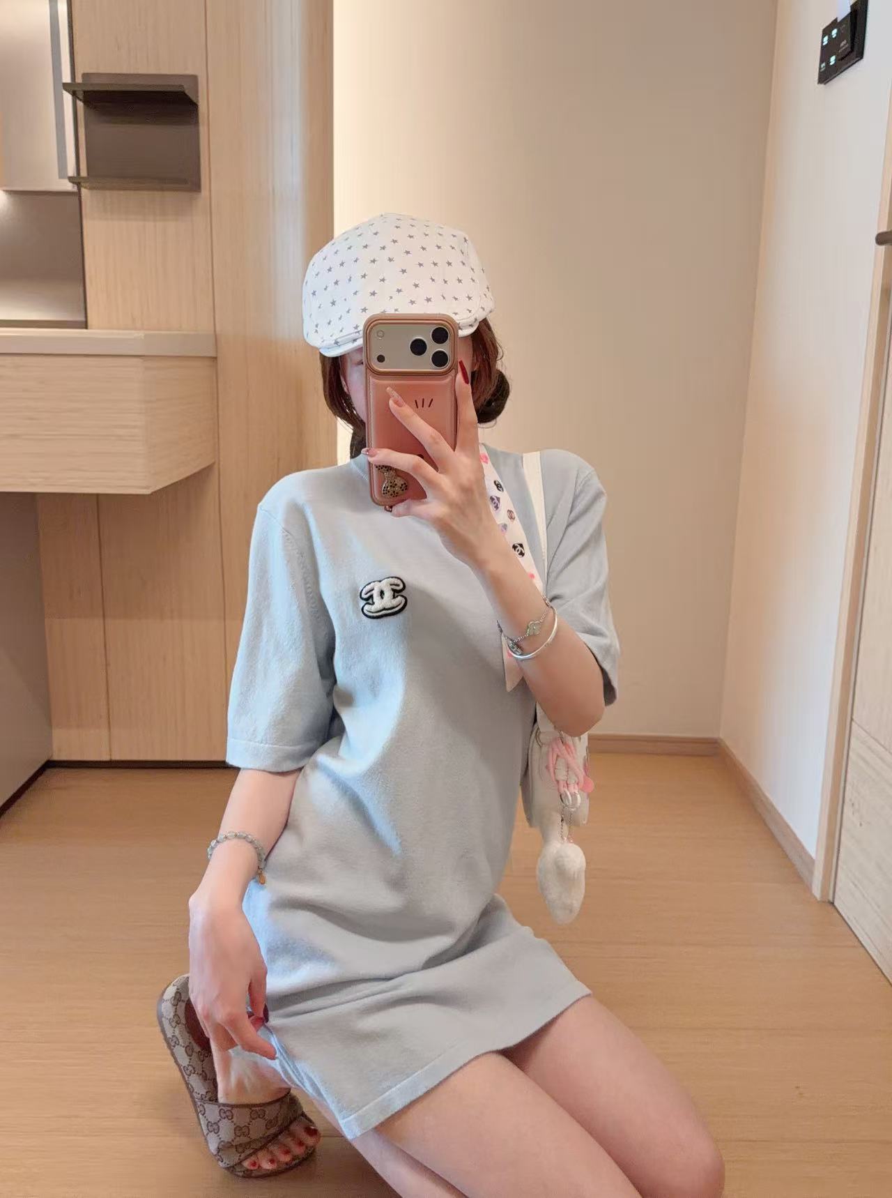 CHANE1 ダブルC ロングTシャツ【50％割引+送料無料】