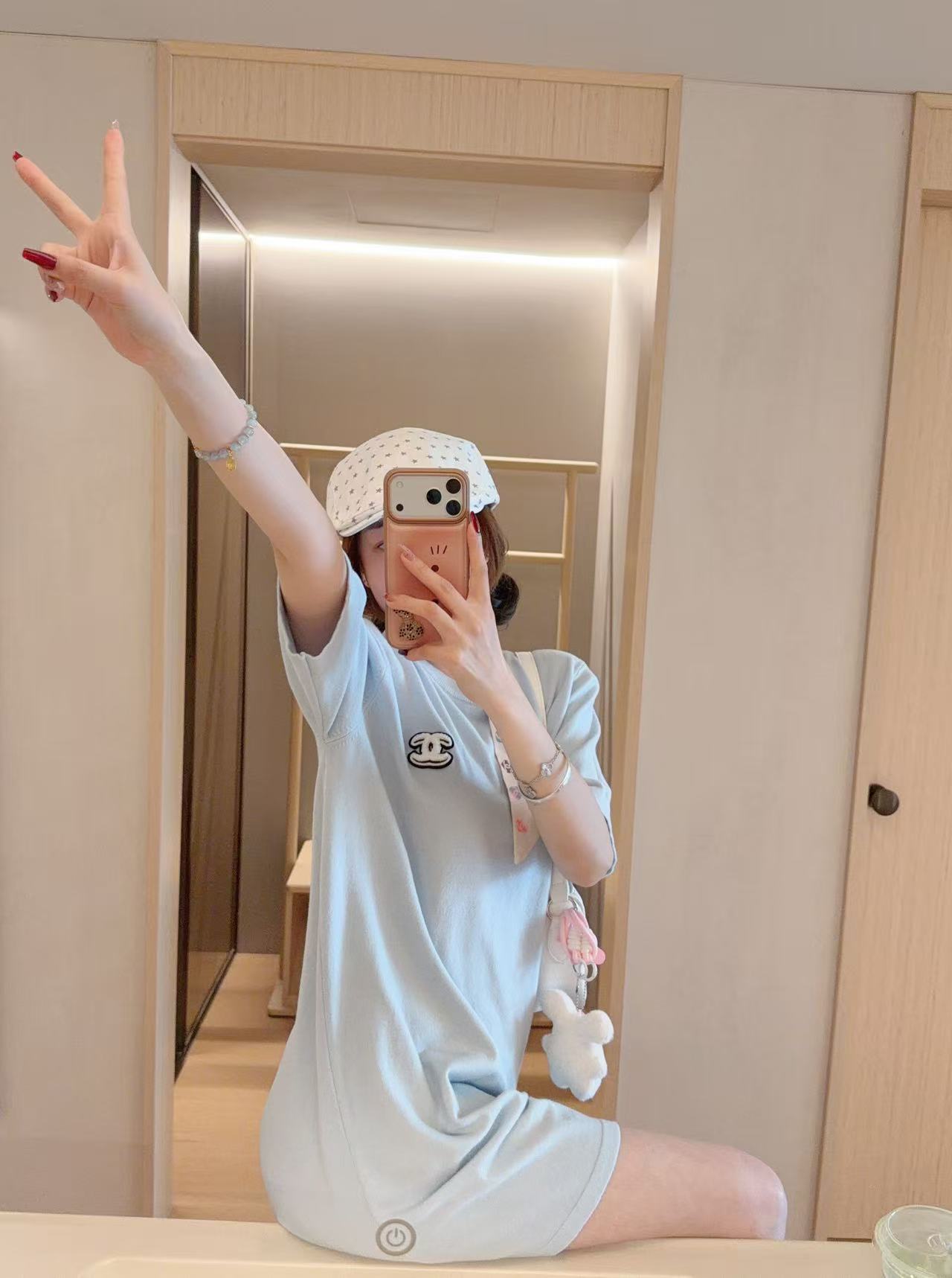 CHANE1 ダブルC ロングTシャツ【50％割引+送料無料】