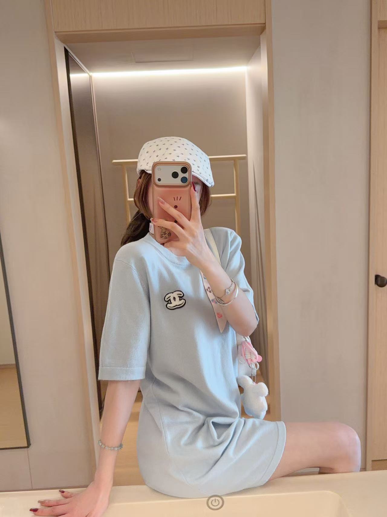 CHANE1 ダブルC ロングTシャツ【50％割引+送料無料】