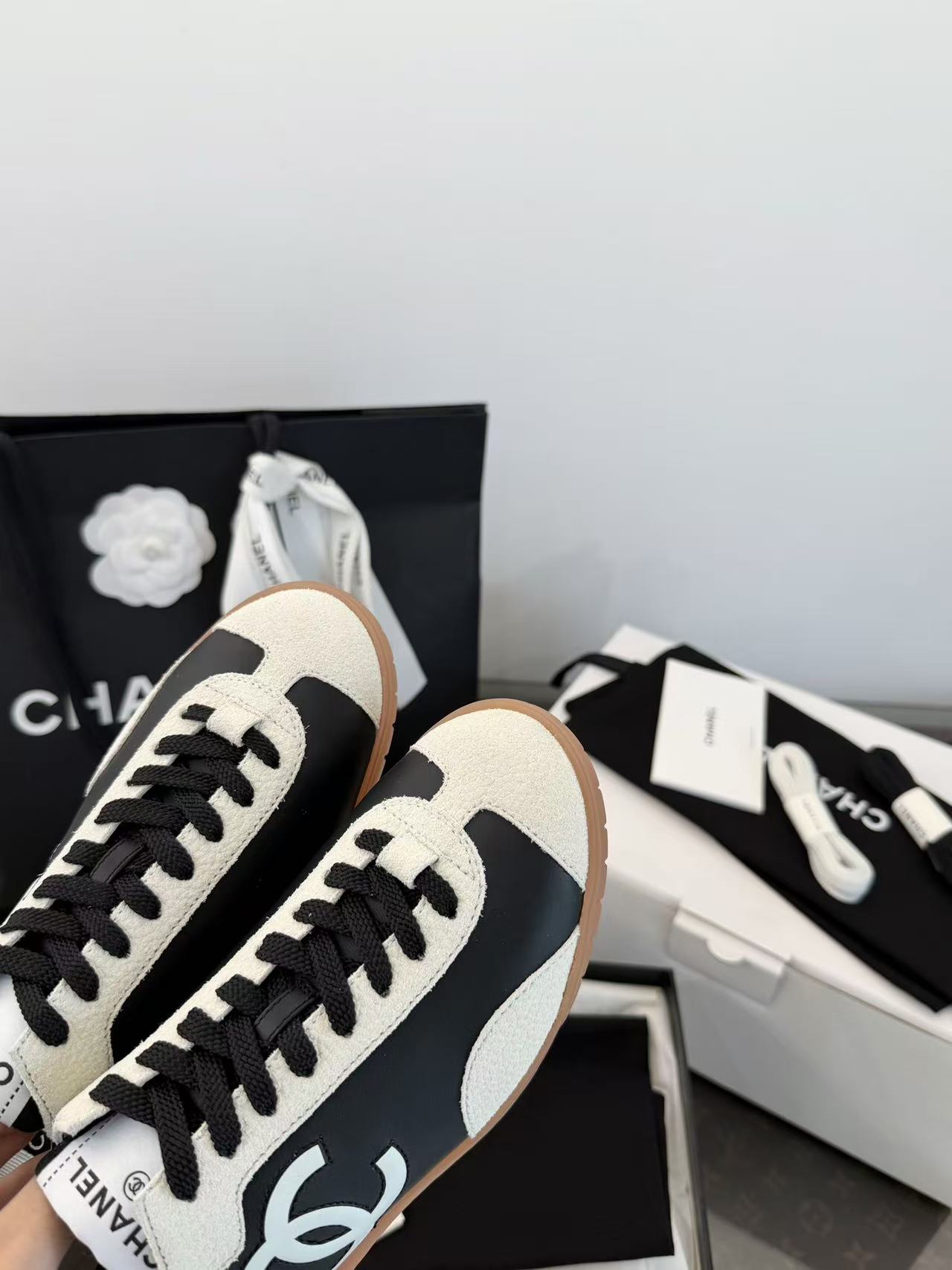 CHANE1 高品質ダブルC ブラック＆ホワイトパンダシューズ【50％割引+送料無料】