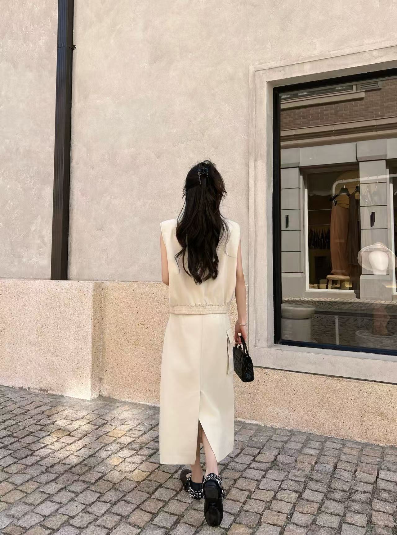 PR4DA ジッパーベスト＋スカート ツーピースセット【50％割引+送料無料】