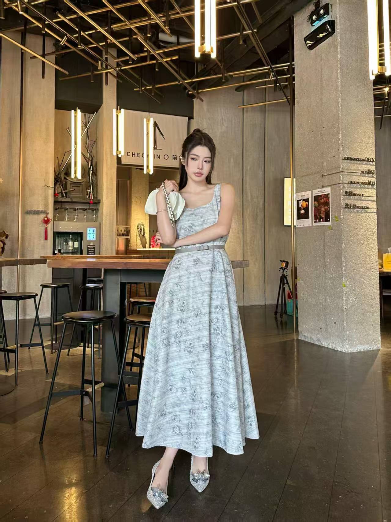 DI0R高品質プリントのストラップドレス【50％割引+送料無料】