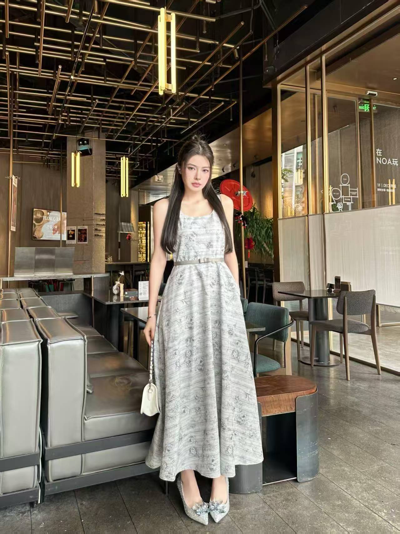 DI0R高品質プリントのストラップドレス【50％割引+送料無料】