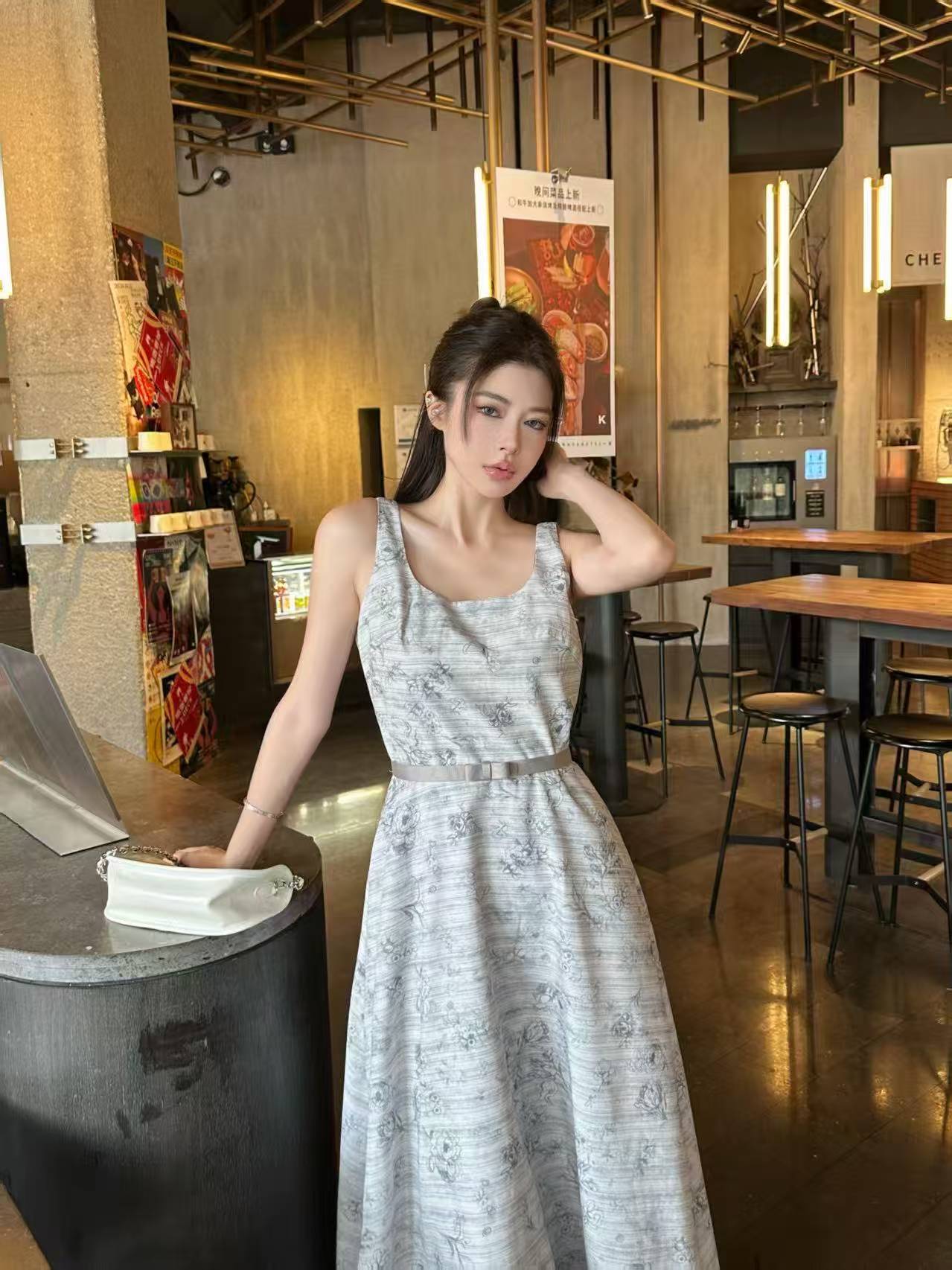 DI0R高品質プリントのストラップドレス【50％割引+送料無料】