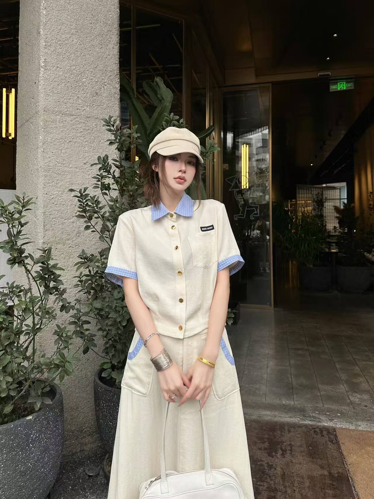 M1UM1U 高品質シャツ＆スカート 2点セット【50％割引+送料無料】