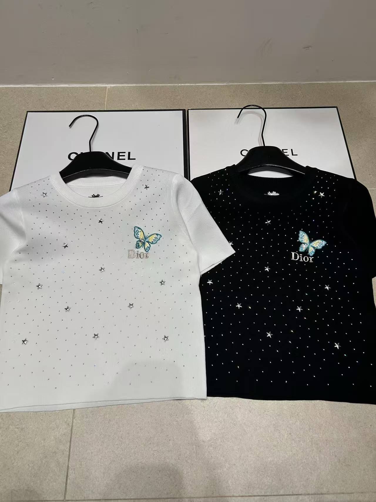 DI0R蝶の刺繍入り五芒星セーター【50％割引+送料無料】