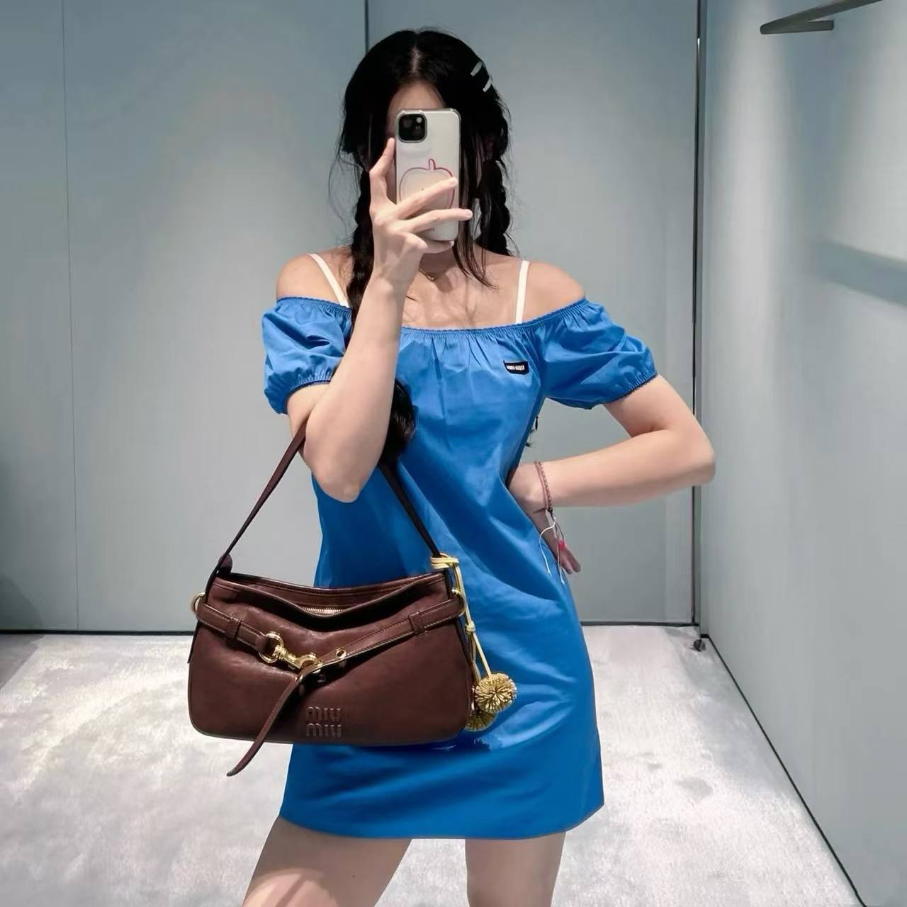 M1UM1U パフスリーブワンピース【50％割引+送料無料】