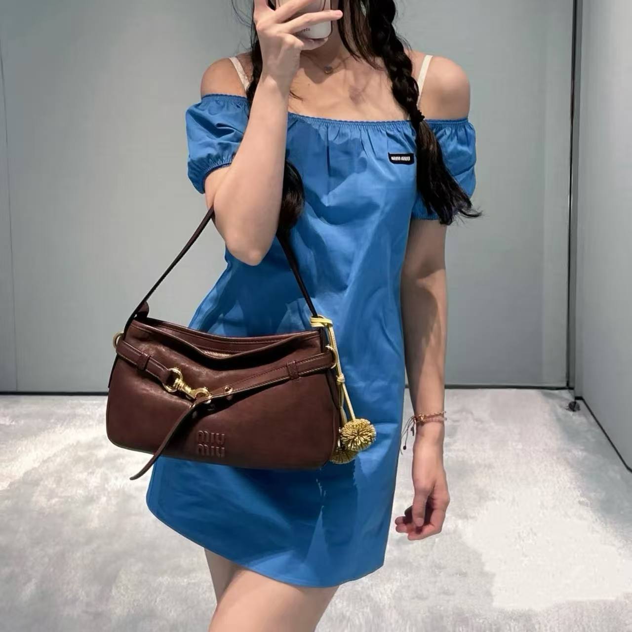 M1UM1U パフスリーブワンピース【50％割引+送料無料】