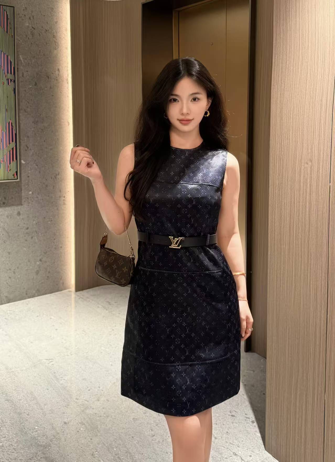 LVジャカード ノースリーブドレス【50％割引+送料無料】