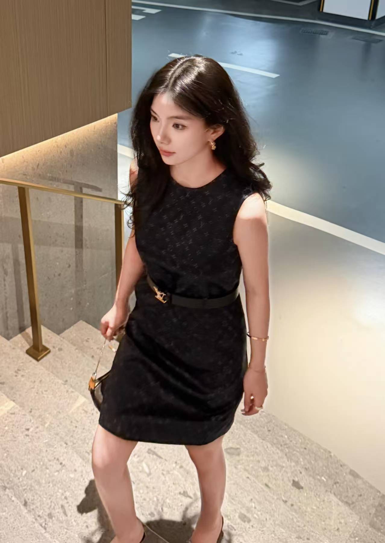 LVジャカード ノースリーブドレス【50％割引+送料無料】