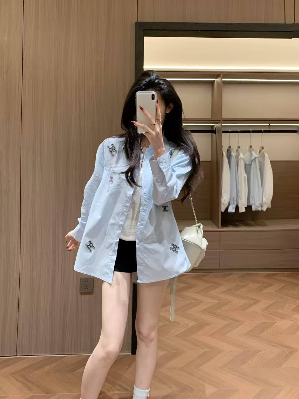 CEL1NE 凱旋門ダイヤモンド装飾シャツ【50％割引+送料無料】