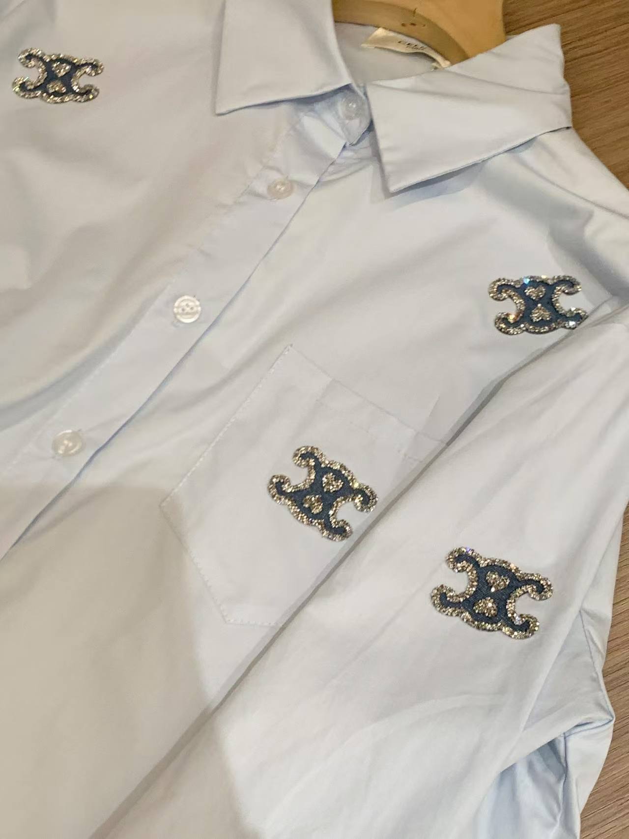 CEL1NE 凱旋門ダイヤモンド装飾シャツ【50％割引+送料無料】