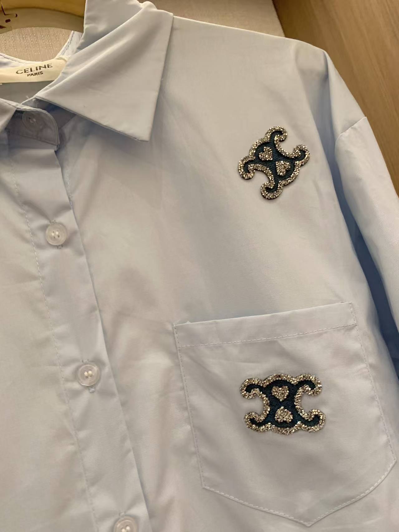 CEL1NE 凱旋門ダイヤモンド装飾シャツ【50％割引+送料無料】