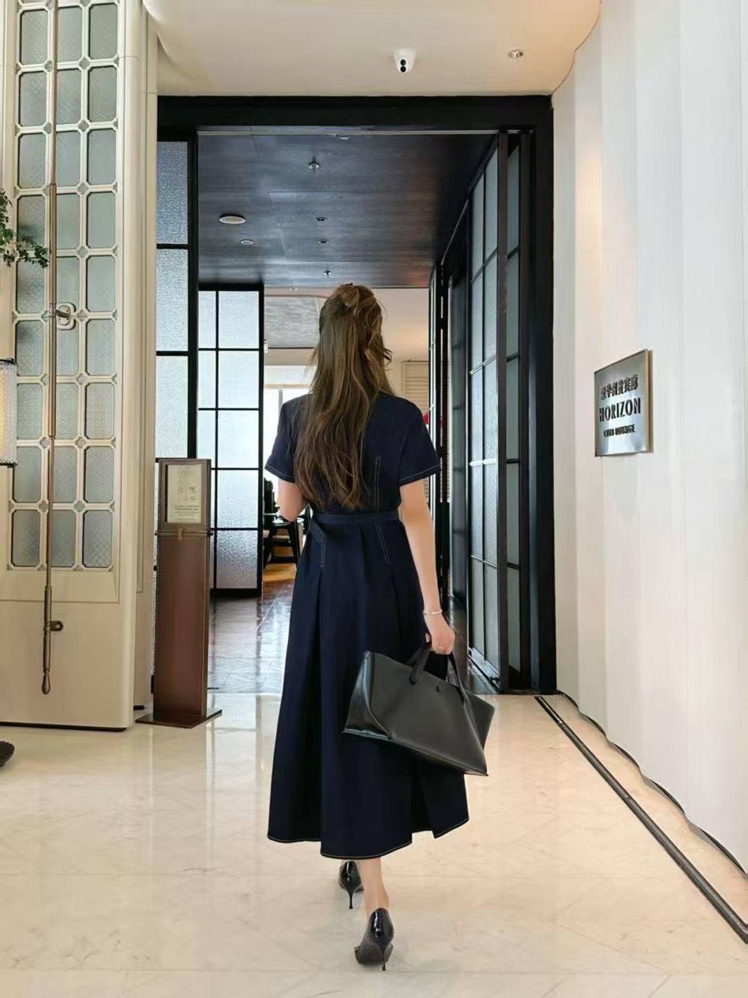 M1UM1U シンプルなレターデニムドレス【50％割引+送料無料】