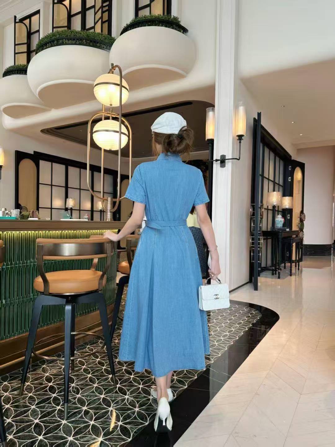 M1UM1U シンプルなレターデニムドレス【50％割引+送料無料】