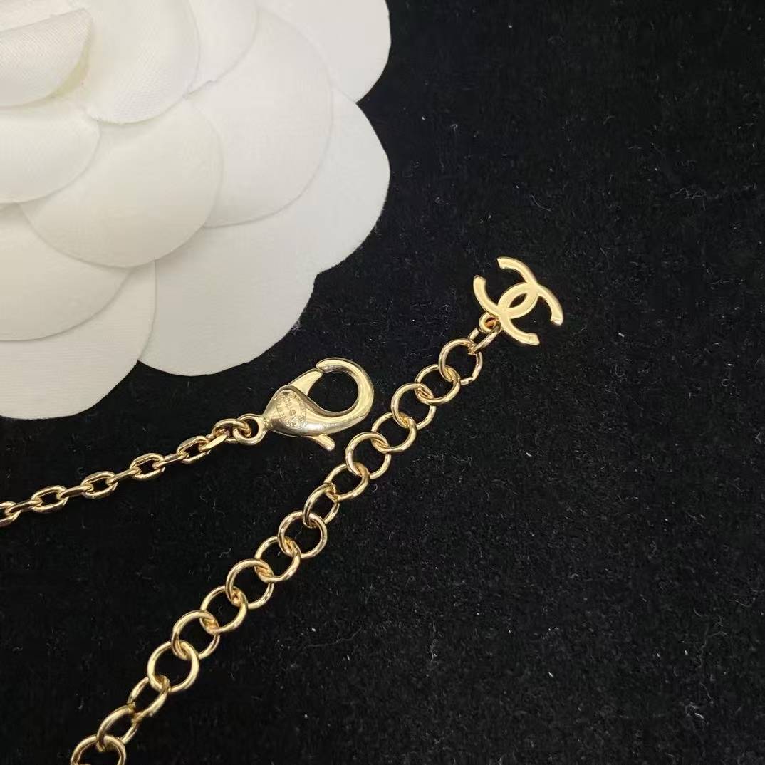 CHANE1 ダブルCパールチェーンネックレス【50％割引+送料無料】