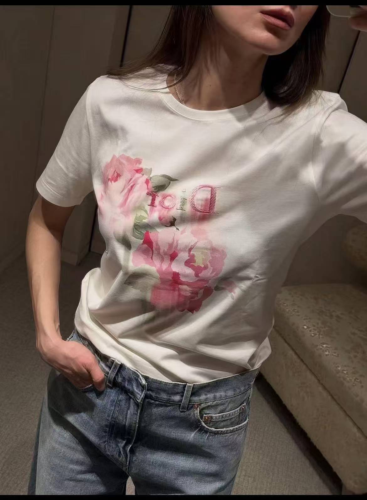 DIOR エアブラシプリント Tシャツ【50％割引+送料無料】