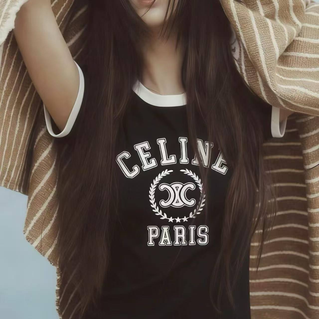 CELINE 3D刺繍ロゴTシャツ【50％割引+送料無料】