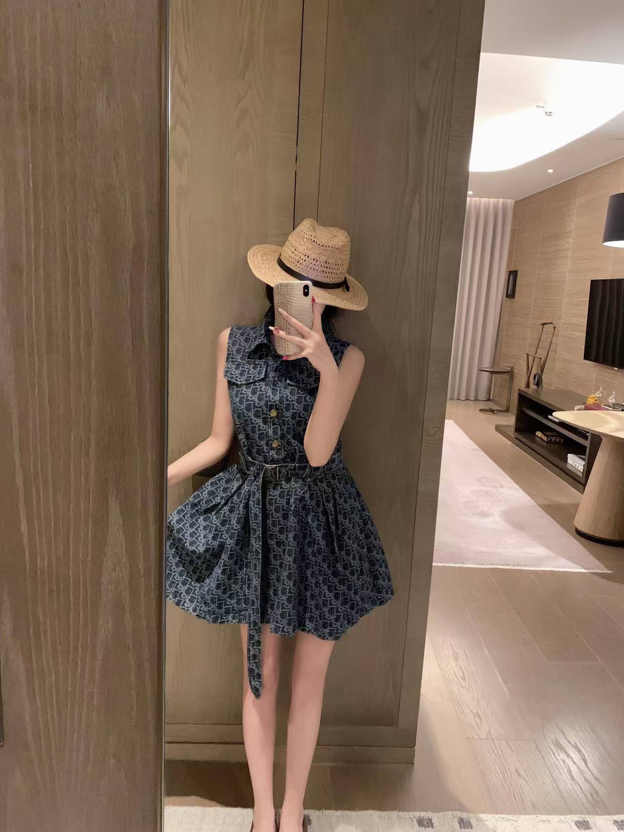 DIOR ジャカードデニムドレス【50％割引+送料無料】