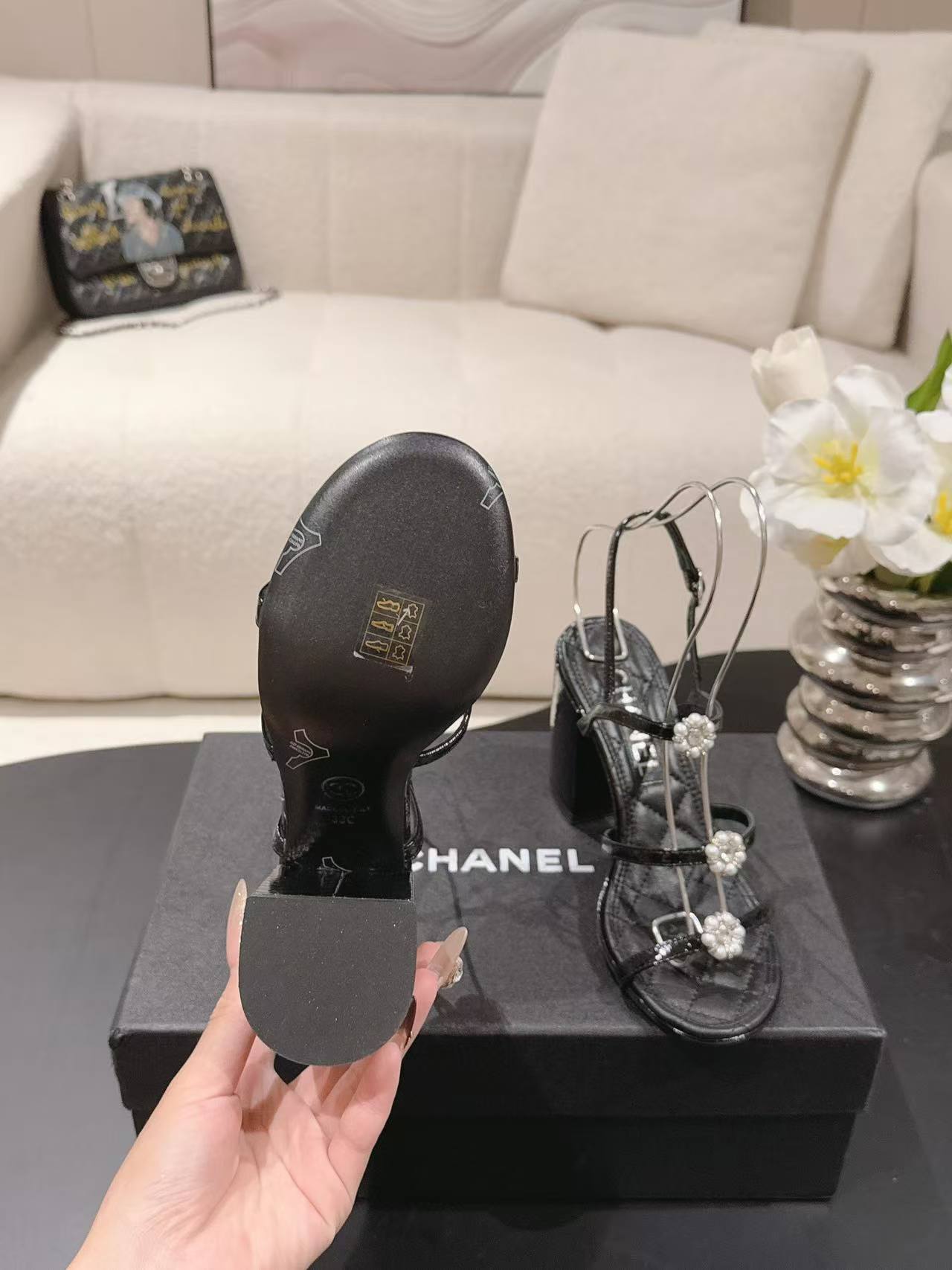 CHANE1 高品質カメリアハイヒールサンダル【50％割引+送料無料】
