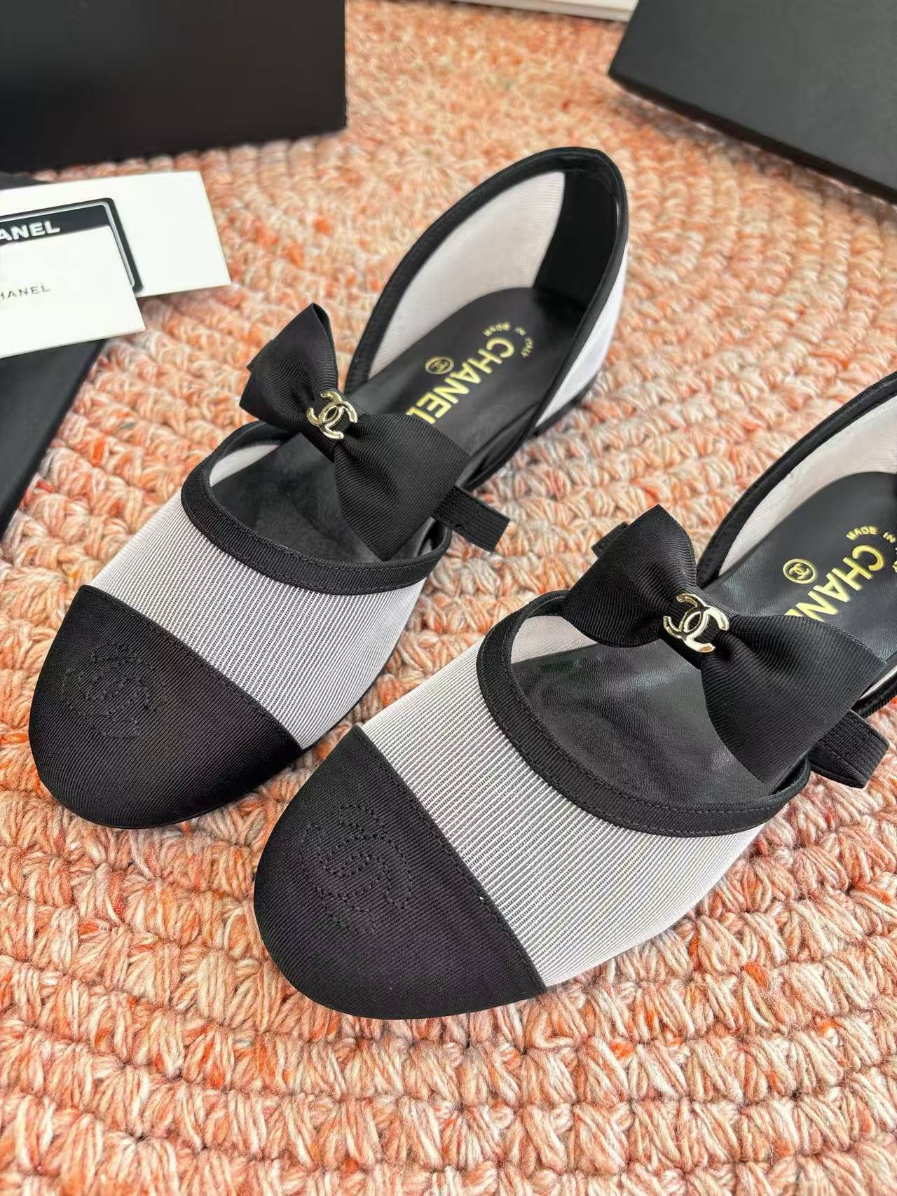 CHANE1 高品質蝶ネクタイフラットシューズ【50％割引+送料無料】