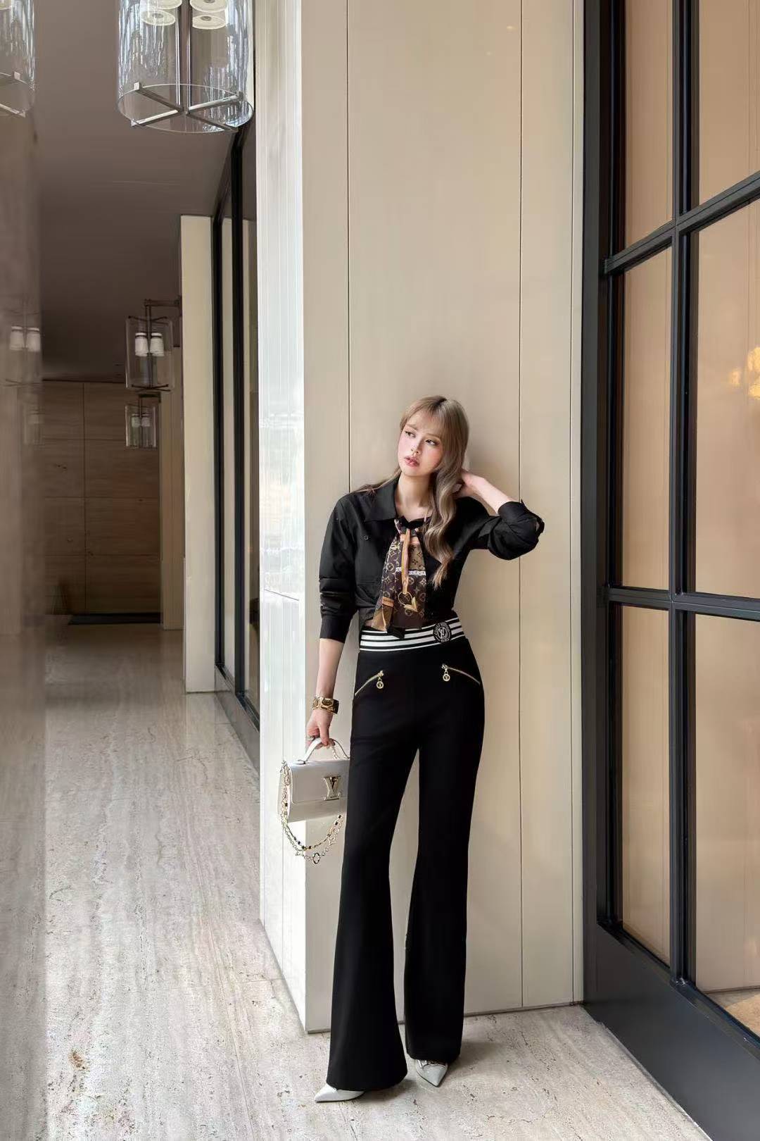 LV ジッパー付きフレアトラウザー【50％割引+送料無料】