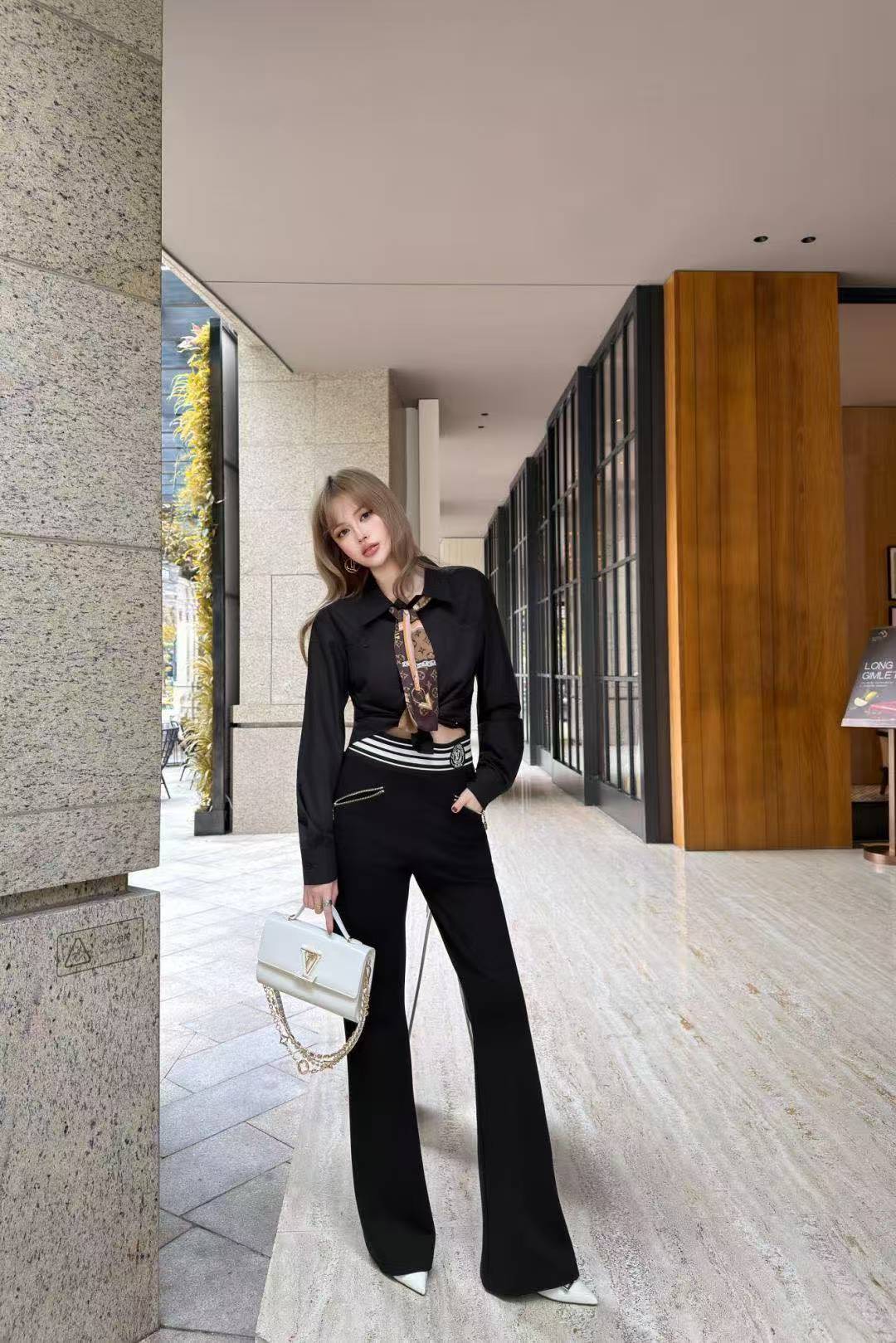 LV ジッパー付きフレアトラウザー【50％割引+送料無料】