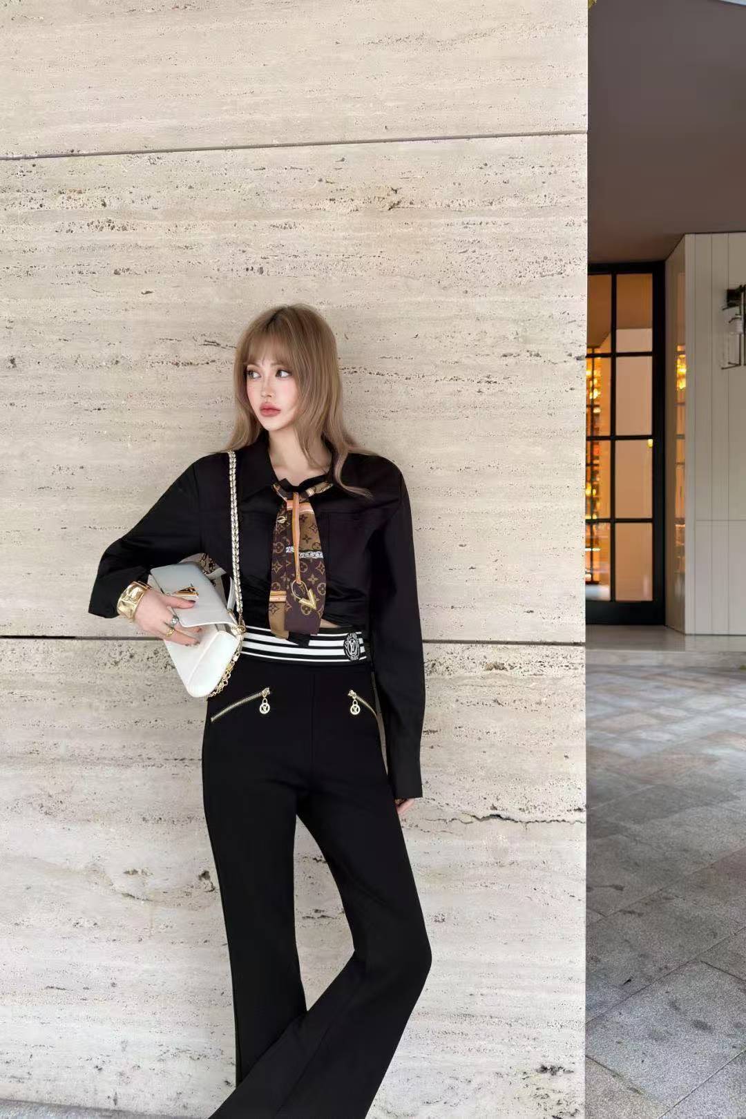 LV ジッパー付きフレアトラウザー【50％割引+送料無料】