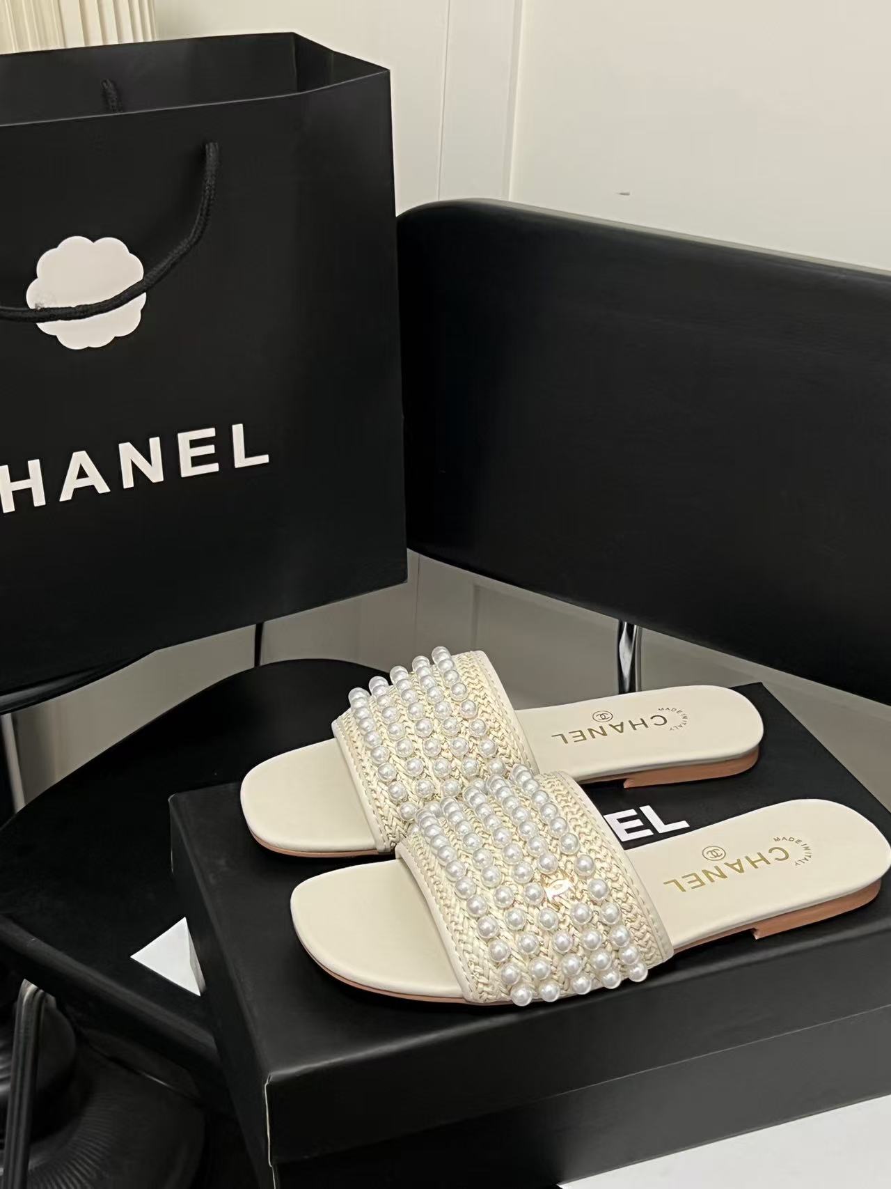 CHANE1 パールフラットシューズ【50％割引+送料無料】