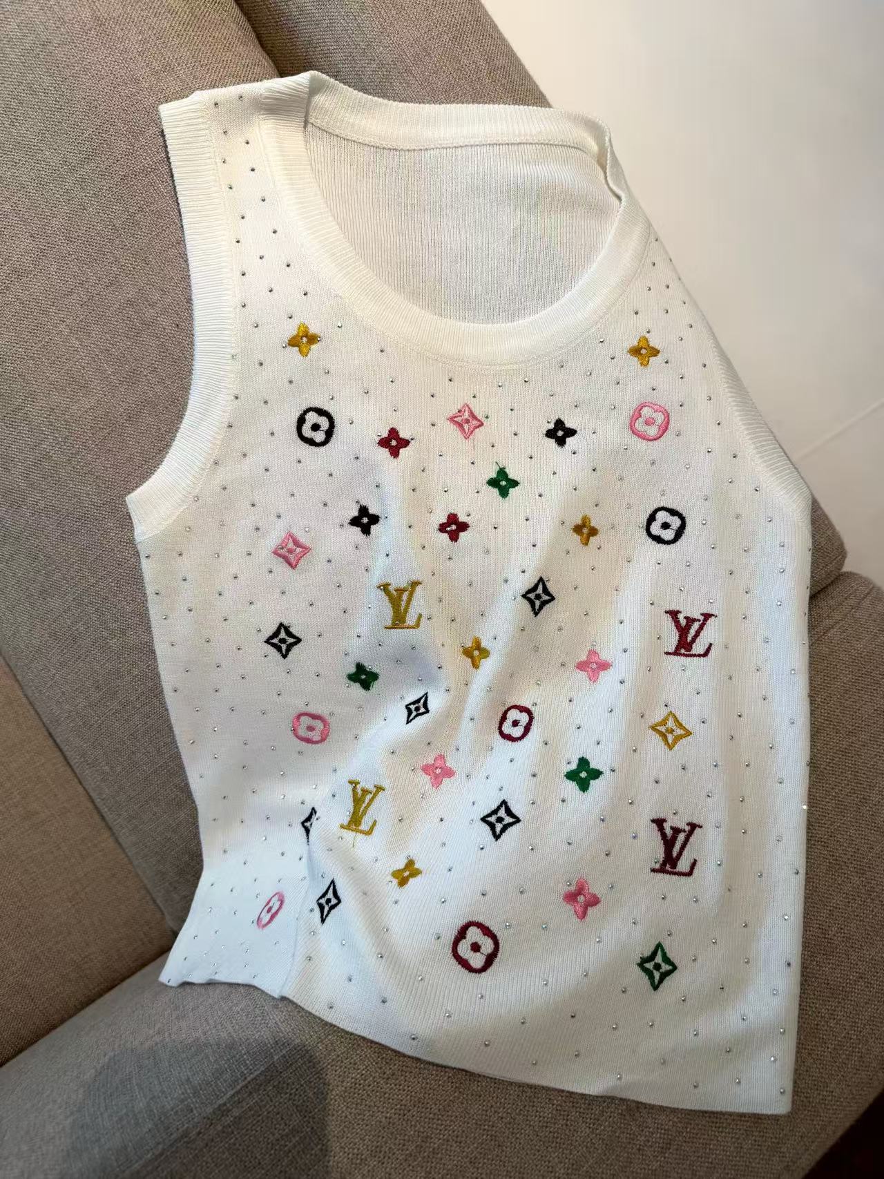 LV 四つ葉のクローバー刺繍 ウールベスト【50％割引+送料無料】