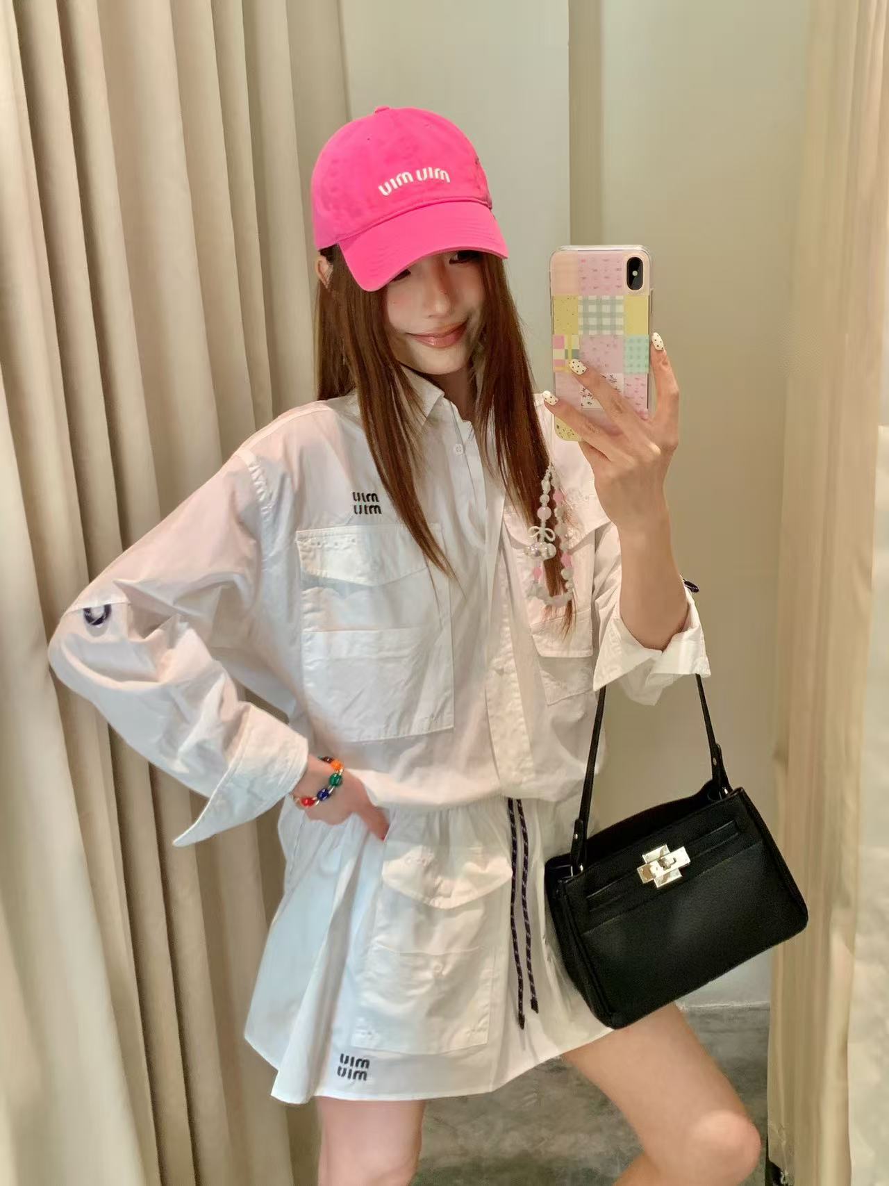 M1UM1U 2ポケット シャツ＆スカート 2点セット【50％割引+送料無料】