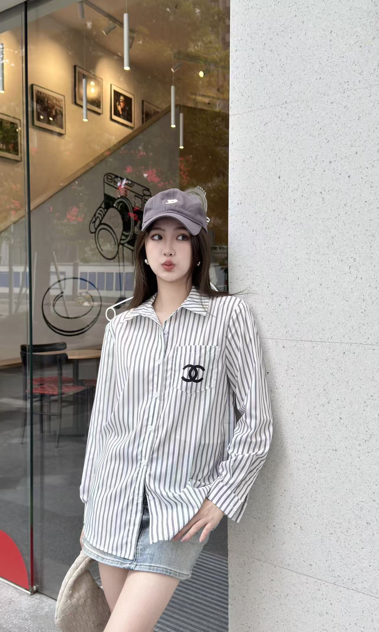 CHANE1 ダブルCストライプシャツ【50％割引+送料無料】